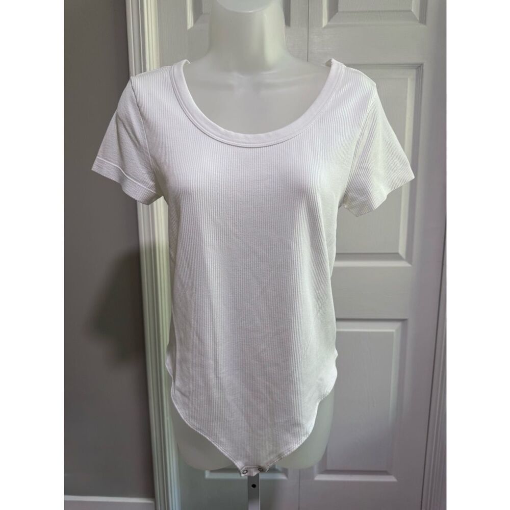 SO Classic White Ribbed Short-Sleeve Bodysuit